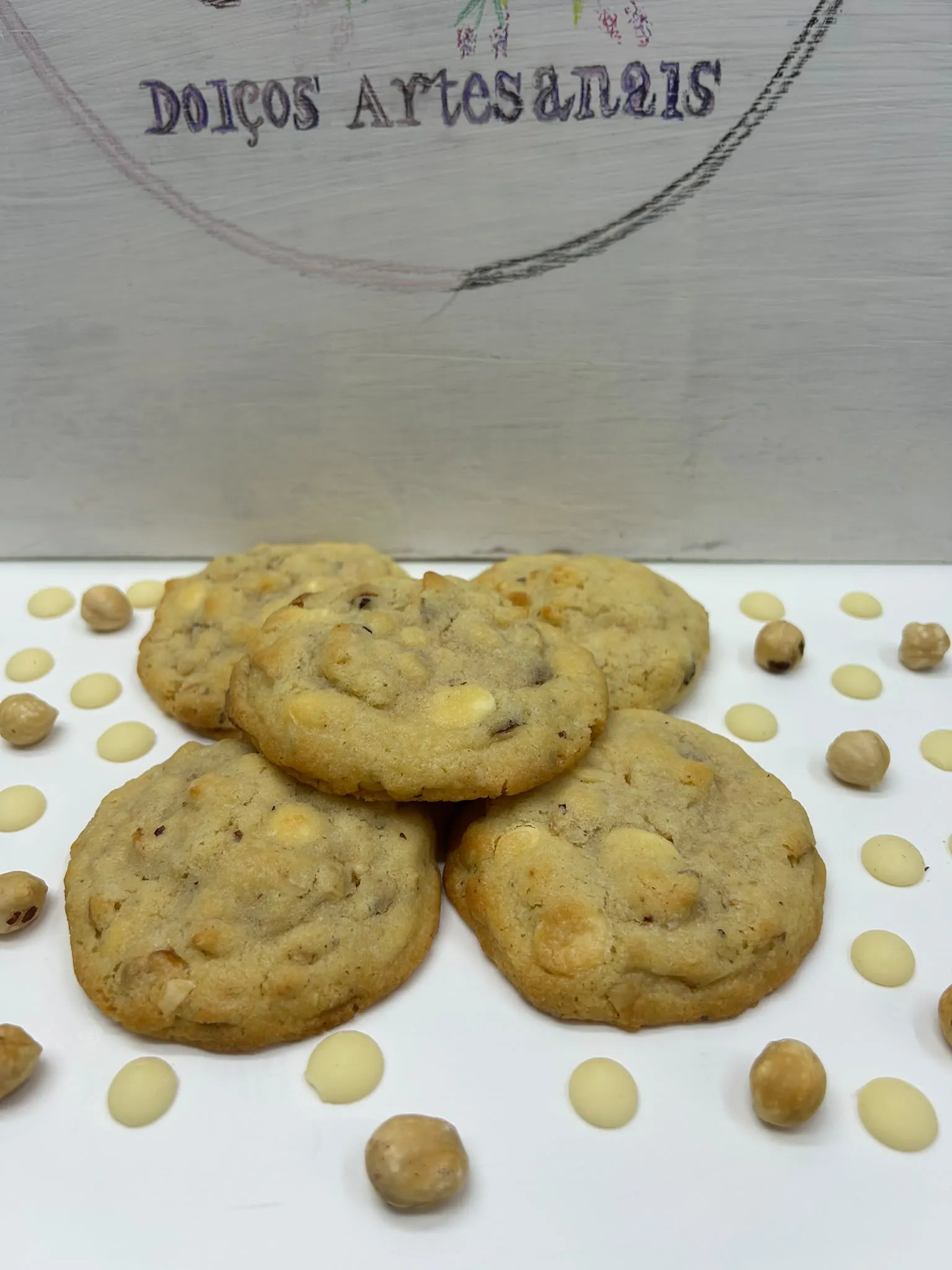 Cookie de xocolata blanca i avellanes